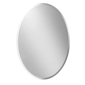 P&P Silver Long Oval Beveled Edge Wall Mirror For Bathroom Or Bedroom 50x80cm