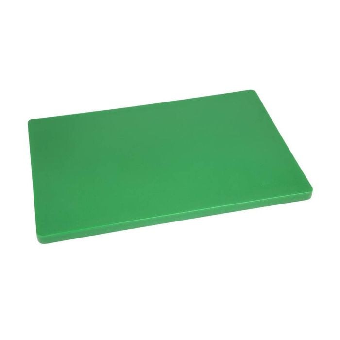 Hygiplas Chopping Board Extra Thick Low Density Green 450x300x20mm Commercial Kitchen Food Prep