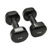 2 Pack of 6kg Vinyl Cast Iron Dumbbell Hand Weight - Black - Total 12kg