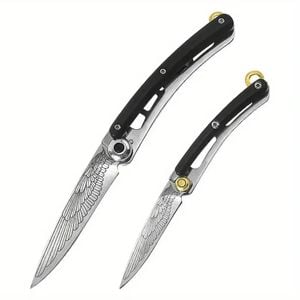 2pcs Portable Folding Pocket Knife Black