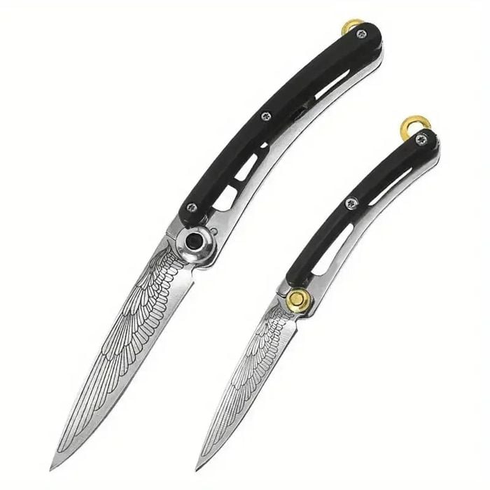 2pcs Portable Folding Pocket Knife Black