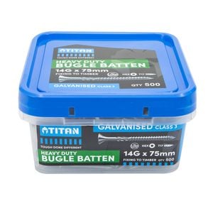 Titan 14G x 75mm CL3 Gal Bugle Batten Screw - 500 Pack
