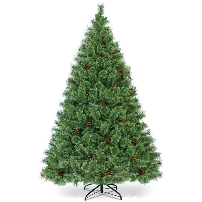 Costway 1.8M Artificial PVC 780 Tips Christmas Tree Full Decorative Pine Tree w/370 Warm LEDs-Green