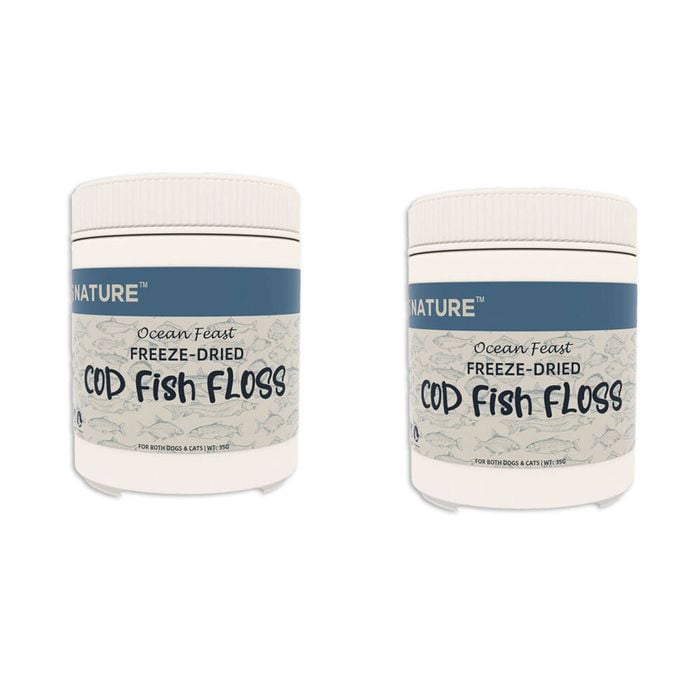 2PK Mio's Nature Ocean Feast Freeze Dried Cod Fish Floss Pet Cat/Dog Food 35g