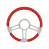 Cal Custom 14" Boost Billet Aluminium Steering Wheel, Red Leather Half-Wrap
