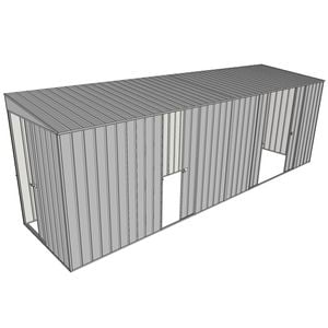 Build-a-Shed 1.5 x 6 x 2m Single and Double Sliding Side Door Skillion Shed - Zinc