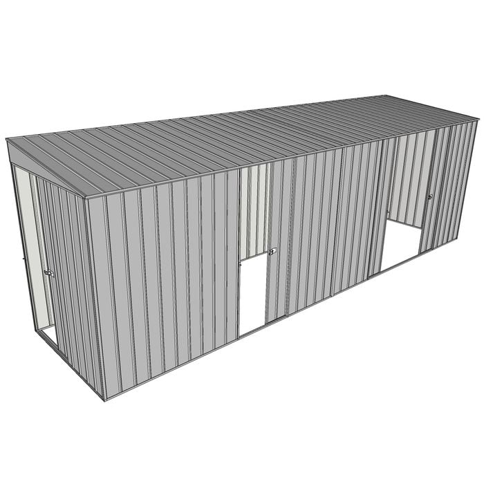 Build-a-Shed 1.5 x 6 x 2m Single and Double Sliding Side Door Skillion Shed - Zinc