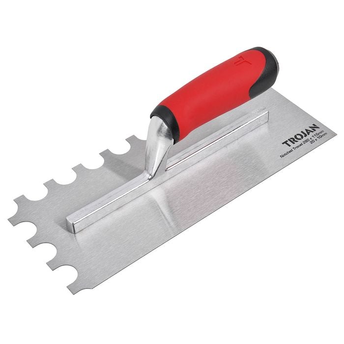 Trojan 280mm x 115mm Half Rounded Notched Plaster Trowel Bunnings Australia