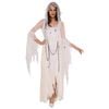 Ghostly Spirit Women's Halloween Halloween Costume with White Tattered Dress Veil Spiders, STANDARD