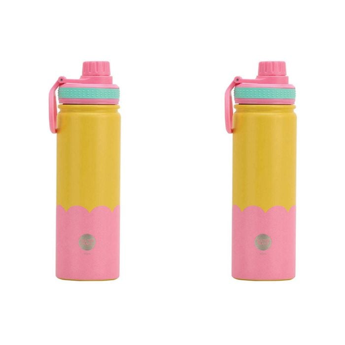 2PK Annabel Trends Watermate Wave 600ml Stainless Steel Bottle Yellow Candy