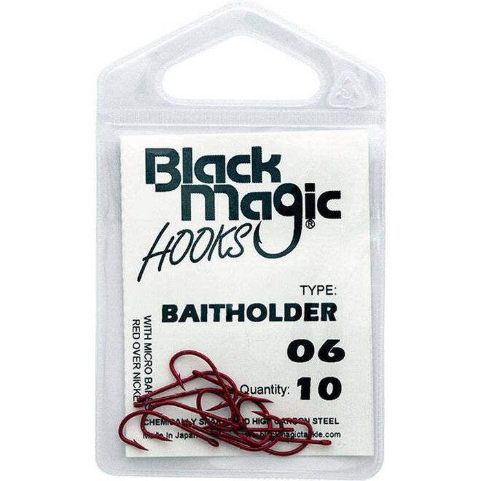 Black Magic Bait Holder Red Fishing Hook Small Pack 6