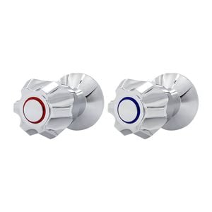 Shaw & Mason Chrome Six Point Style Wall Top Assembly - Pair