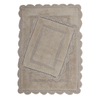Yarra Textiles Tufted Bath Mat Rug Crochet Border, 2pcs. Set (60 x 90cm big, 40 x 60cm small) 1700 gsm+ (Beige)