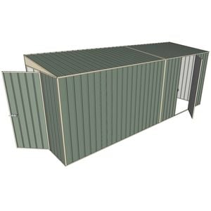 Build-a-Shed 1.5 x 5.2 x 2m Single Hinged Side Door Skillion Shed - Green