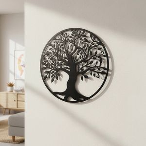 99cm Black Tree of Life Wall Art Hanging Metal Iron Sculpture