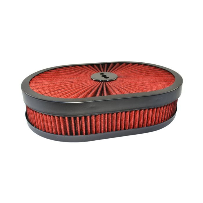 Cal Custom MaxiFlow Air Cleaner Oval Assembly 11-3/8" x 2" Red Filter