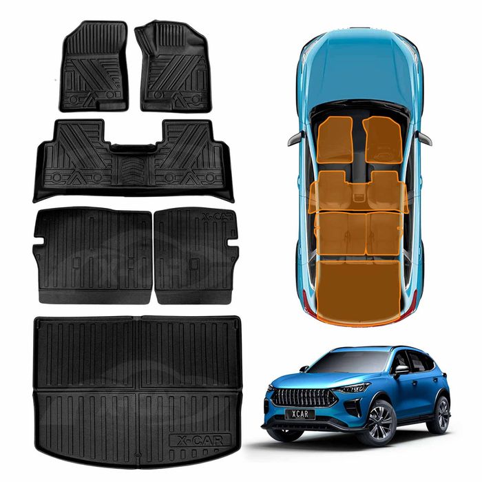 Floor Mats Boot Liner Set for NEW GWM Haval Jolion 2024-Onwards Cargo Kick Mats Back Seat Protector Cover