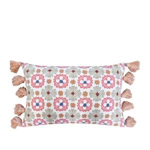 J.Elliot Home Zoe Cushion 35x55cm Bubblegum & White Multicolour