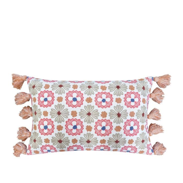 J.Elliot Home Zoe Cushion 35x55cm Bubblegum & White Multicolour