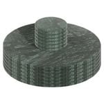 Argon Tableware 12pc Round Marble Placemats & Round Coasters Set - 30cm - Green