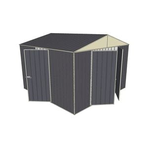 Build-a-Shed 3.0 x 3.0 x 2.3m Gable Triple Hinge Door Shed - Grey