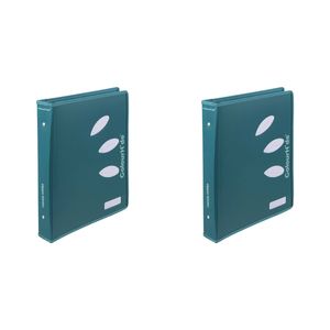 2x Colourhide 48cm Zipper Ring Binder File Holder Document Organiser Teal Green