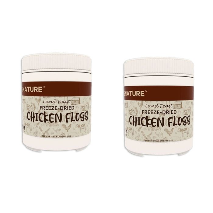 2PK Mio's Nature Land Feast Freeze Dried Chicken Floss Pet Cat/Dog Food 100g