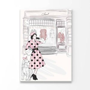 Lady With Her Dog Print 100% Australian Made 40 x 50cm (Acrylic)