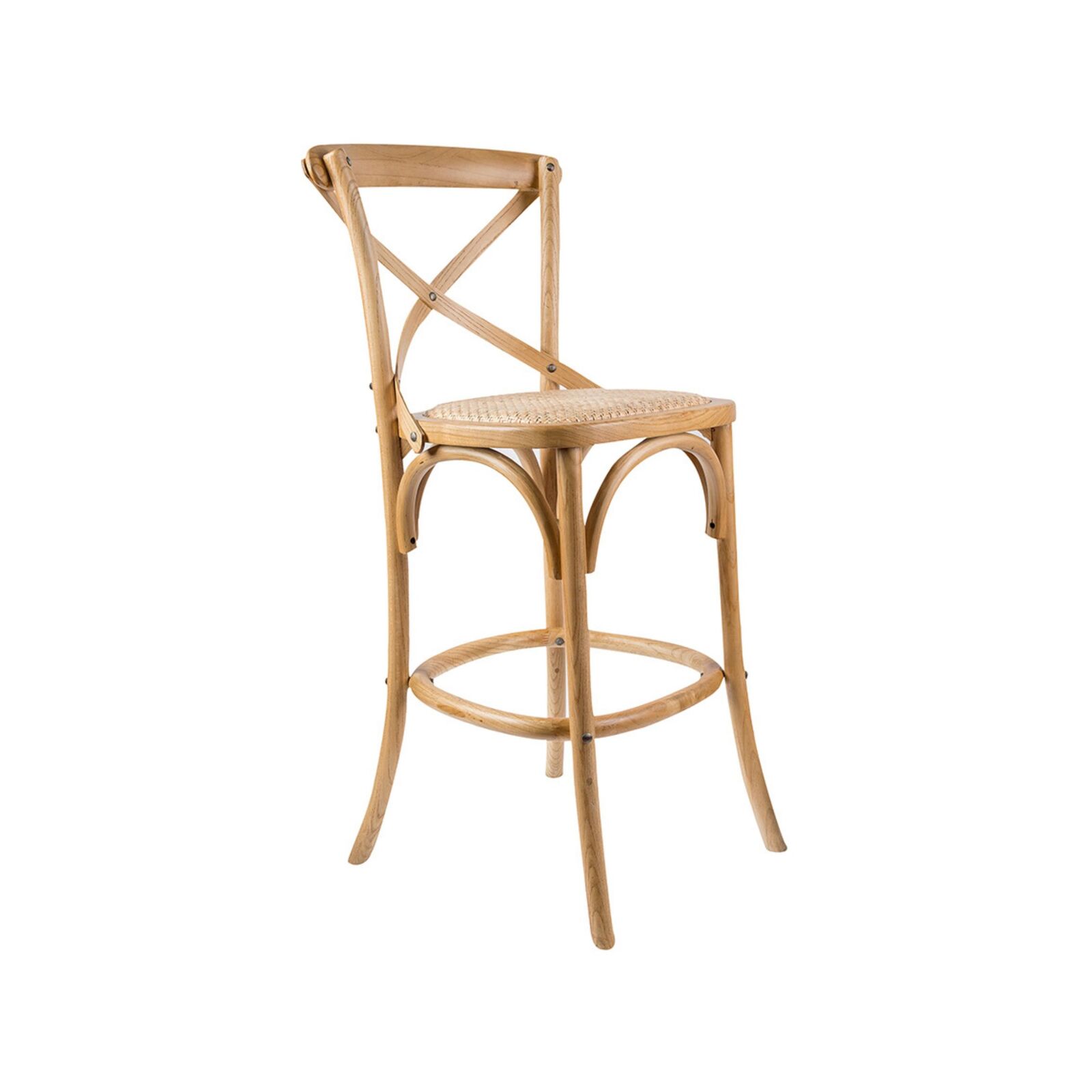 Aster Crossback Bar Stools Dining Chair Solid Birch Timber Rattan Seat Oak Bunnings Australia