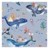 Whale Town Blue Wallpaper  53cm x 10.05m