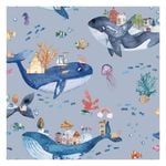 Whale Town Blue Wallpaper  53cm x 10.05m