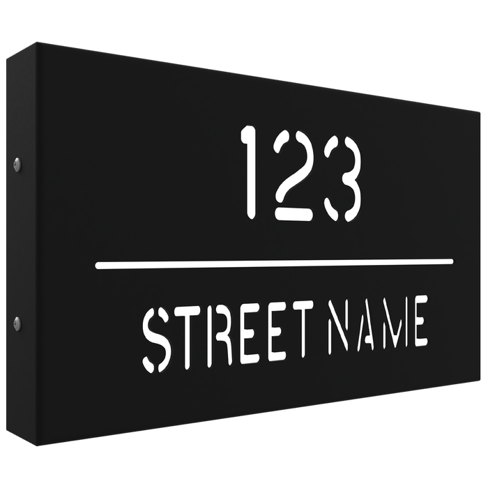 ProtectorAl 380 x 220mm Black Aluminium Cut Through Custom House Box Sign