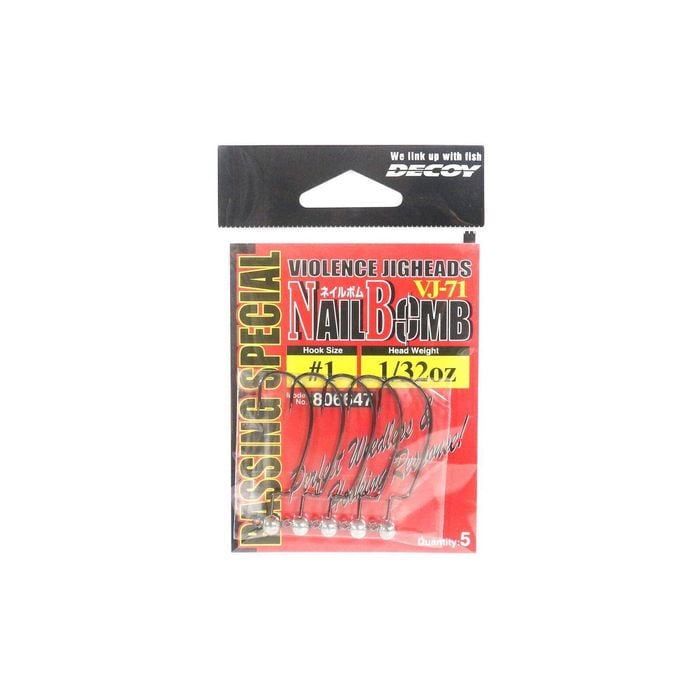 Decoy VJ71 Nail Bomb Weedless Fishing Jighead 1/32oz 1