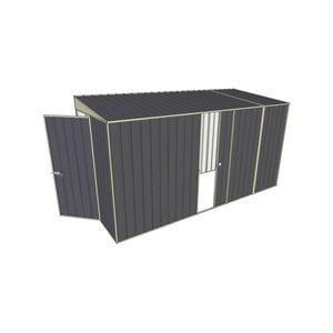 Build-a-Shed 1.5 x 3.7 x 2m Hinged Door Tunnel Shed with Sliding Side Door - Grey