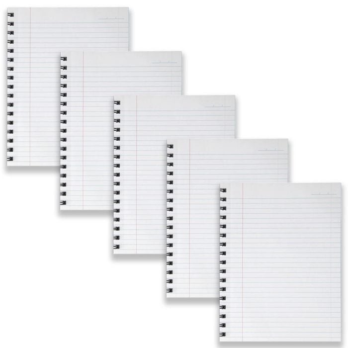 5pc Spirax 511 Hard Cover Notebook Writing Stationery Twin Wire 200-pages Blue