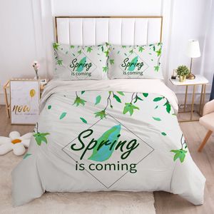 3D Spring Leaves 363 Bed Pillowcases Quilt King Single Size