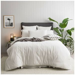 Renee Taylor Comfort T’s Organic Cotton Jersey Quilt Cover Set Ecru Single