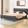 ALFORDSON Bed Frame Double Grey Velvet