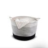 Yarra Textiles Multi-Purpose Extra-Large Storage Basket Picnic (56 Cm x 56 Cm x 35 Cm) White-Black