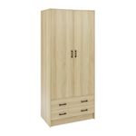 Griffin Wardrobe 2 Doors 2 Drawers Oak