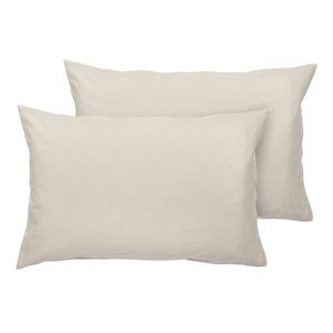 Ecology Dream Size 73 x 48cm Soft Sleeping Pillowcase Pair Stone Home Bedding