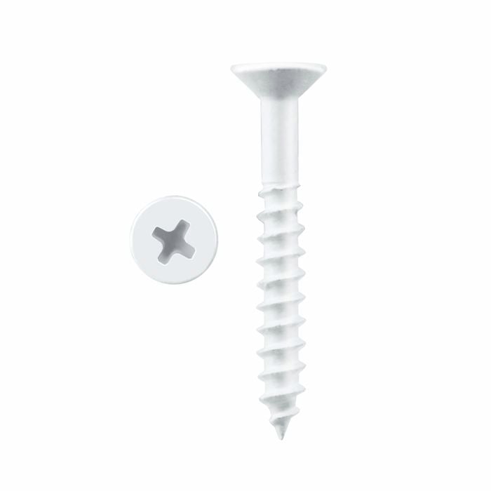 Pinnacle 3.5 x 20mm White Countersunk Timber Screw - 30 Pack