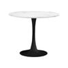 Oikiture 90cm Dining Table Round Metal White&Black