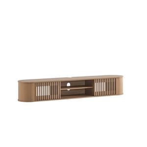 Anna Wall Mount Entertainment TV Unit Floating 2 Doors 180cm Oak