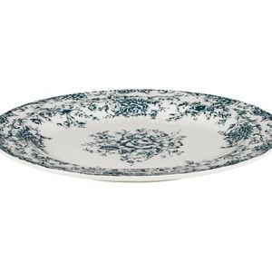 Casa Domani Rosetta Rim Side Plate Antique Blue Porcelain 20cm Dishwasher Safe