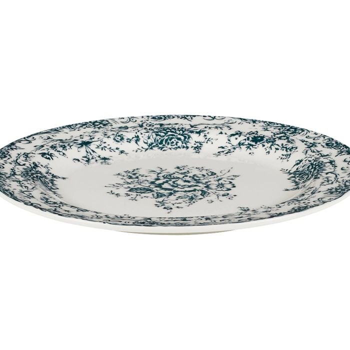 Casa Domani Rosetta Rim Side Plate Antique Blue Porcelain 20cm Dishwasher Safe