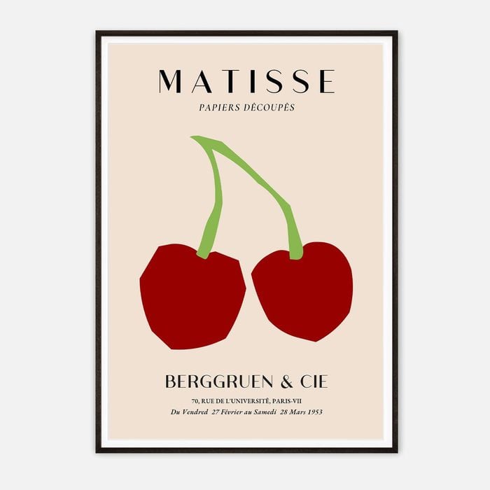 Galrie Henri Matisse - Papiers Découpés - Berggruen & Cie Exhibition Poster, Black Frame, 50 x 70cm (20 x 28inch)