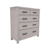 Foxglove Tallboy 5 Chest of Drawers Solid Ash Wood Bed Storage Cabinet - White