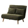 Oikiture 2 Seater Folding Sofa Bed Lounge Chair Recliner Corduroy Green