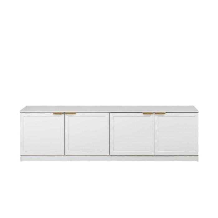 European Cabinetry Hampton Pull Brass Bucharest TV Unit White